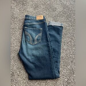 Hollister Women's Dark Blue Ankle Jeans